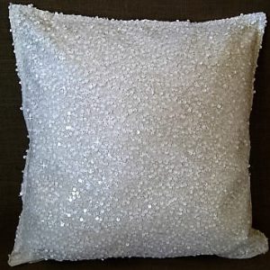 White Hollywood Sequin Pillow 18" x 18"