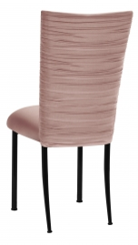 Chloe Blush Stretch Knit Chair Cover and Cushion on Black Legs