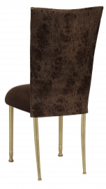 Durango Chocolate Leatherette with Chocolate Suede Cushion on Gold Legs