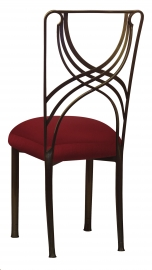 Bronze La Corde with Burnt Red Dupioni Boxed Cushion