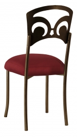 Bronze Fleur de Lis with Burnt Red Dupioni Boxed Cushion