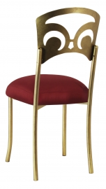 Gold Fleur de Lis with Burnt Red Dupioni Boxed Cushion