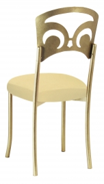 Gold Fleur de Lis with Buttercup Suede Boxed Cushion