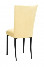 Buttercup Suede Chair Cover and Cushion on Black Legs