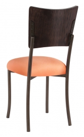 Wood Back Top with Cantaloupe Stretch Knit Cushion on Brown Legs