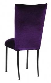 Deep Purple Velvet Chair Cover and Cushion on Black Legs