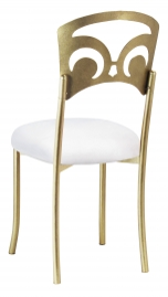 Gold Fleur de Lis with White Suede Cushion