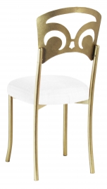 Gold Fleur de Lis with White Linette Boxed Cushion