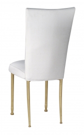 White Linette Chair Cover and Cushion on Gold Legs