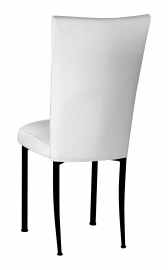 White Linette Chair Cover and Cushion on Black Legs