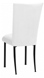 White Suede Chair Cover and Cushion on Black Legs