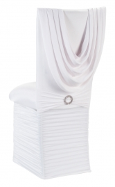 White Cowl Neck Chair Cover with Jewel Band