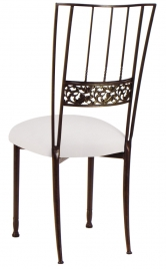 Mahogany Bella Fleur with White Suede Cushion