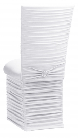 Chloe White Stretch Knit Chair Cover with Jewel Band