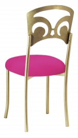 Gold Fleur de Lis with Hot Pink Stretch Knit Cushion