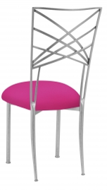 Silver Fanfare with Hot Pink Stretch Knit Cushion