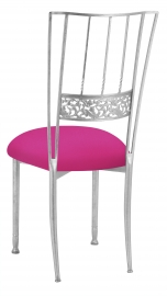 Silver Bella Fleur with Hot Pink Stretch Knit Cushion