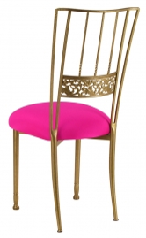 Gold Bella Fleur with Hot Pink Stretch Knit Cushion