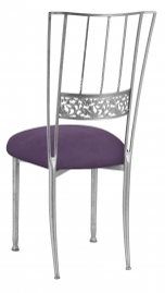 Silver Bella Fleur with Lilac Suede Cushion