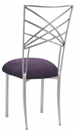 Silver Fanfare with Lilac Suede Cushion