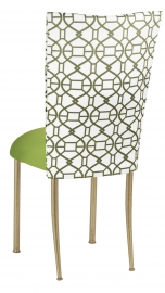 Blade Kaleidoscope Chair Cover with Lime Stretch Knit Cushion on Gold Legs