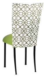 Blade Kaleidoscope Chair Cover with Lime Stretch Knit Cushion on Black Legs