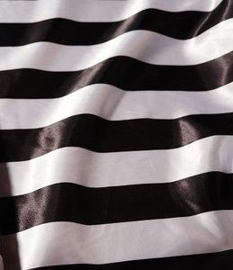 Wide Black & White Stripe Lamour  Runner 14”x108”