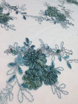 Teal Mesh Lace Runner 14”x108"
