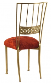 Gold Bella Braid with Paprika Crushed Velvet Cushion