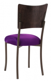 Wood Back Top with Plum Stretch Knit Cushion on Brown Legs