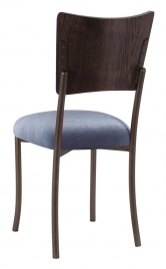 Wood Back Top with Steel Velvet Cushion on Brown Legs