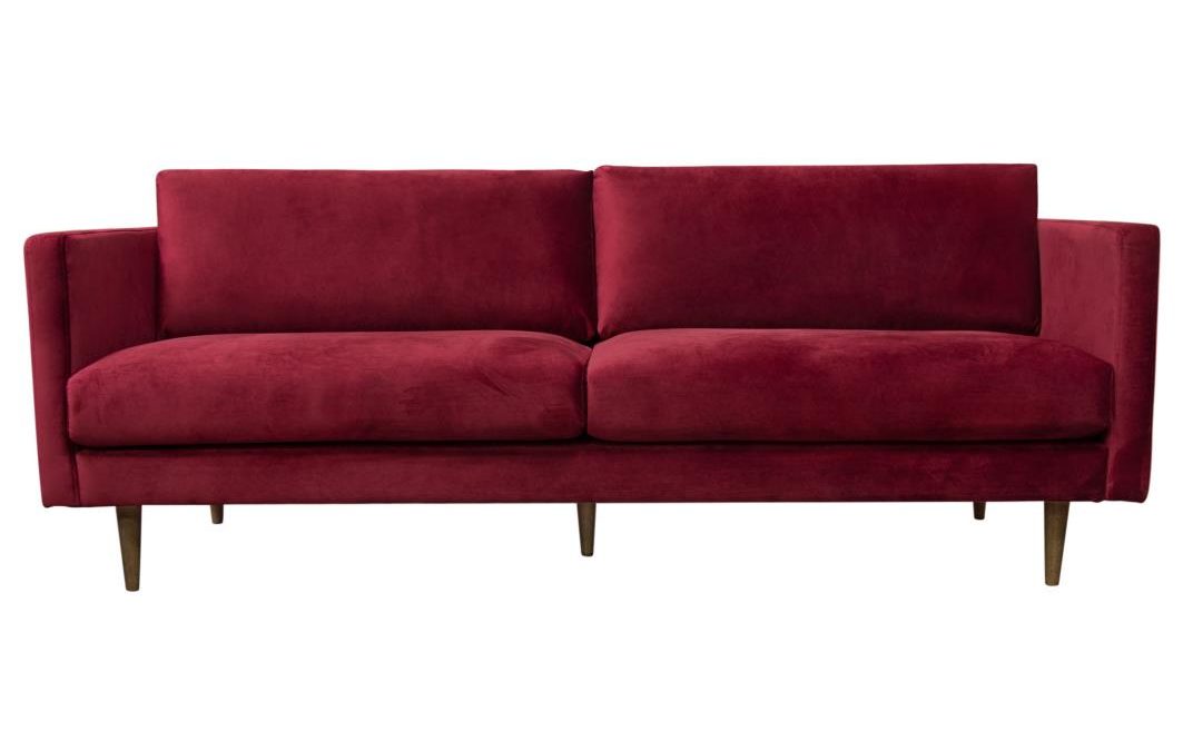 Burgundy Velvet Sofa