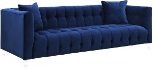 Beaded Navy Velvet Sofa Rental Vegas