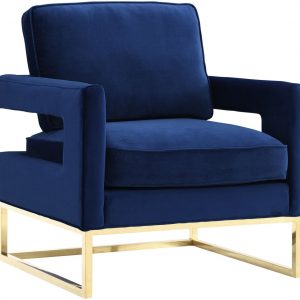 navy blue velvet chair