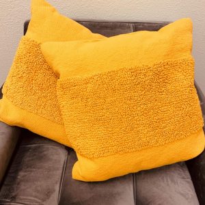 Yellow Textured Pillow 18" x 18"
