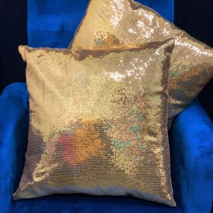Gold Sequin Pillow 18" x 18"