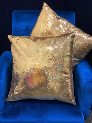 Gold Sequin Pillow 18" x 18"