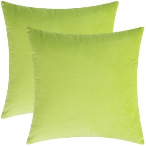 Lime Green Velvet Pillow 18" x 18"