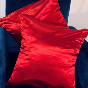 Red Satin Pillow 18" x 18"