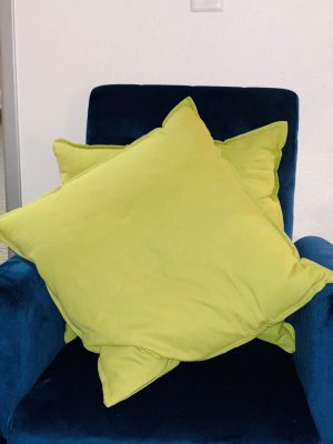 Lime Green Suede Pillow 18" x 18"
