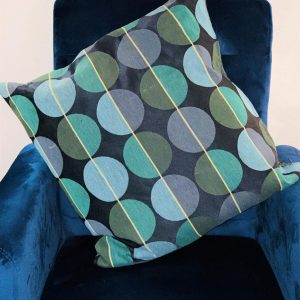 Green and Blue Dot Pattern Pillow 18" x 18"