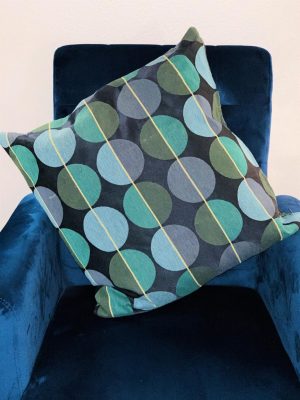 Green and Blue Dot Pattern Pillow 18" x 18"