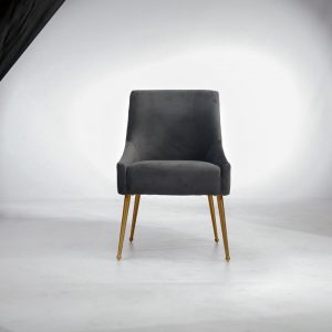 grey velvet side chair