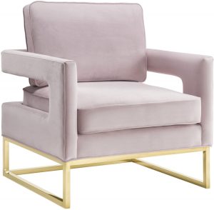 Blush velvet chair