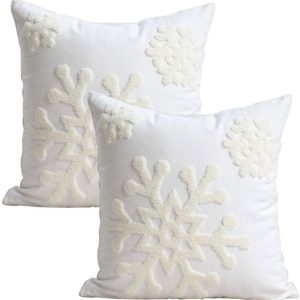 White Snowflake Pillow 18" x 18"