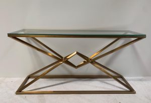 Gold Pyramid Console Table