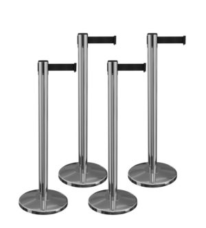 Retractable Black Belt & Chrome Stanchion