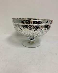 Silver Mercury Compote Vase 10"