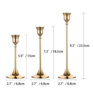 Gold Candlestick Trio for Taper Candles