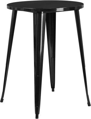 Black Round Metal Bar Table